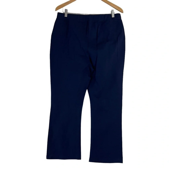 Roamans Blue Stretch Pants Plus Size 18W Pull On Casual Comfort Solid Pattern - Picture 2 of 5